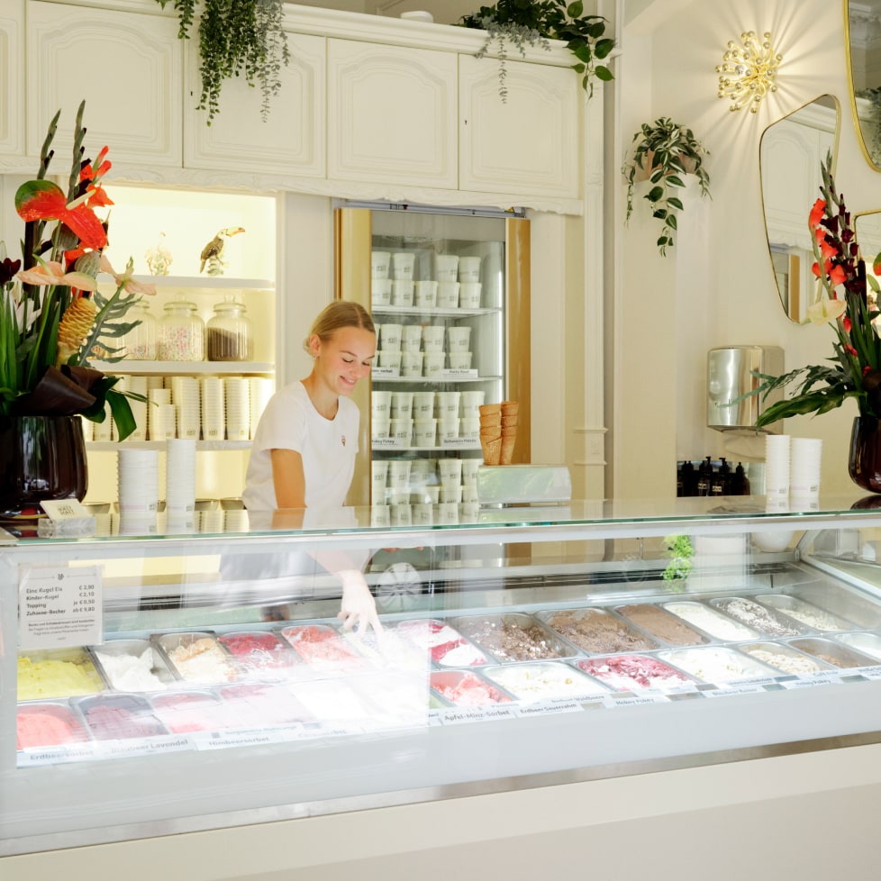 The counter of a Hokey Pokey shop in Berlin